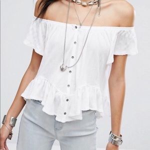 FREE PEOPLE off the shoulder peplum top